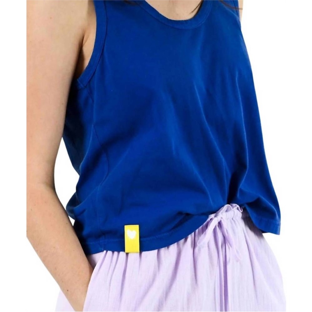 Kerri Rosenthal Kelly Tank Top Waves Blue Small